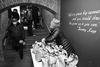 Soup Kitchen : St Luke's Lutheran Church : Hell's Kitchen : Food queues : Food lines : Hell's Kitchen : Streetlife, New York, Photo by Richard Moore